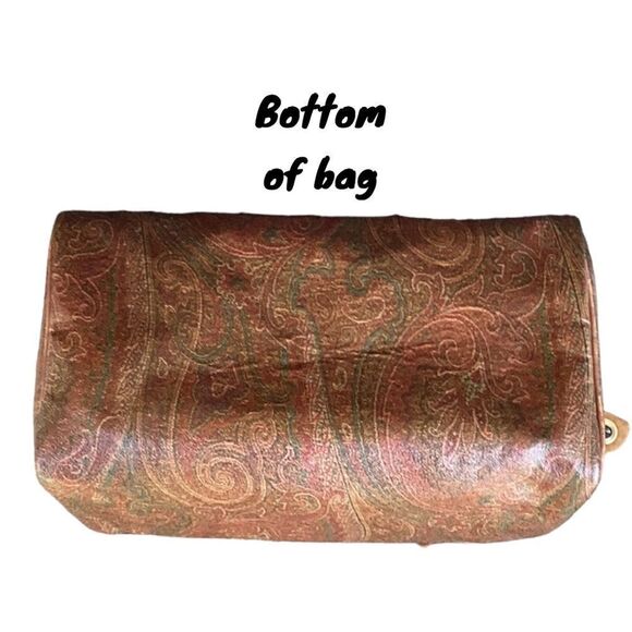 ETRO BORDEAUX PAISLEY PRINT TOTE SHOULDER SATCHEL BAG - Picture 11 of 15